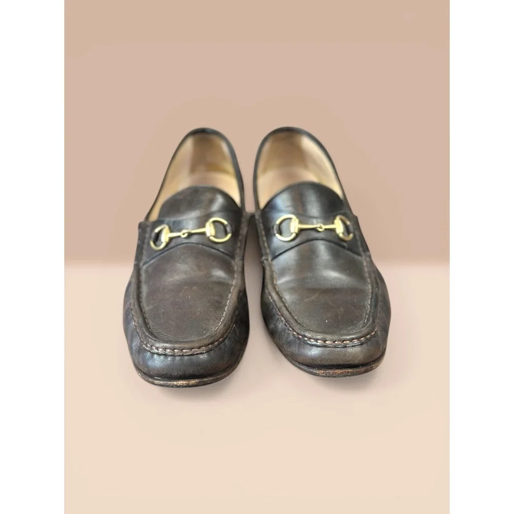 Gucci Horsebit 1953‎ Loafers Size 9B Dark Brown Leather Gold Hardware VTGE Italy GUCCI Horsebit 1953 $1050 Men main image 3